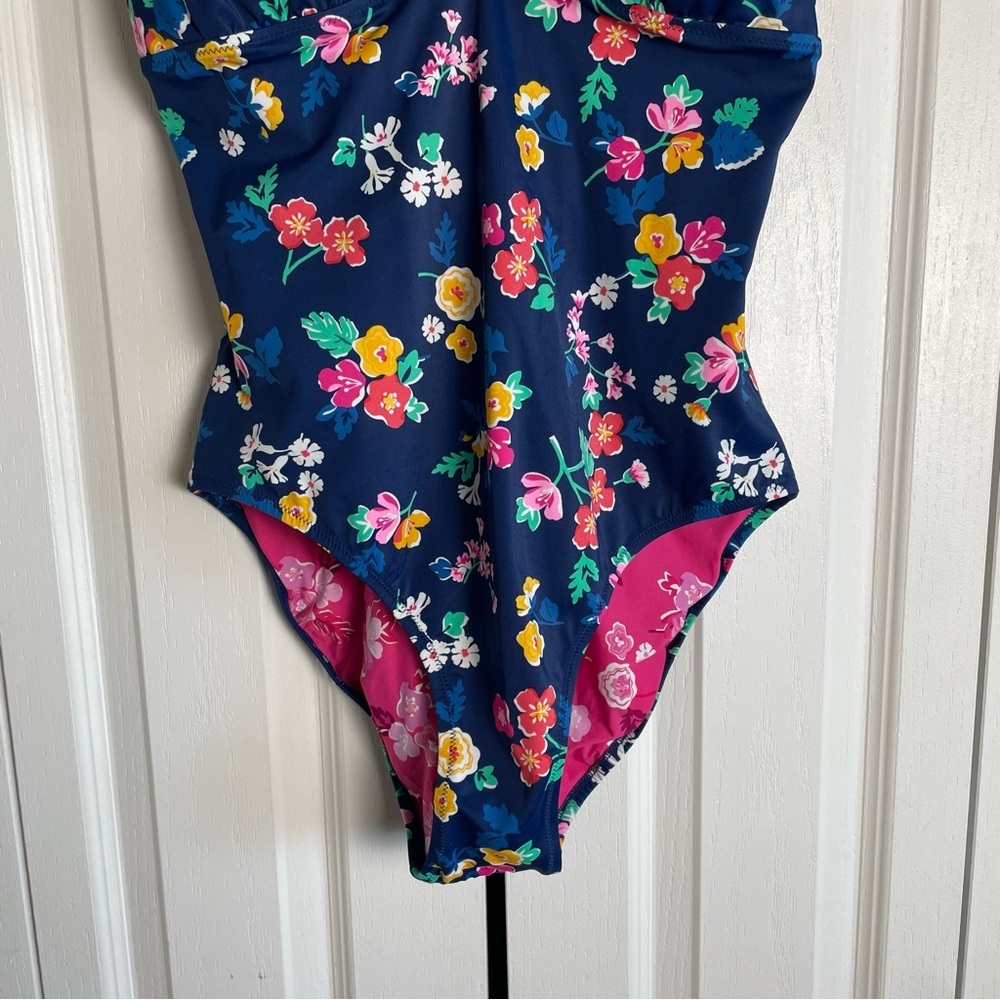 Vera Bradley Reversible One Piece Floral Swimsuit Women’s 16 | XL Blue Pink Boho - Picture 3 of 15